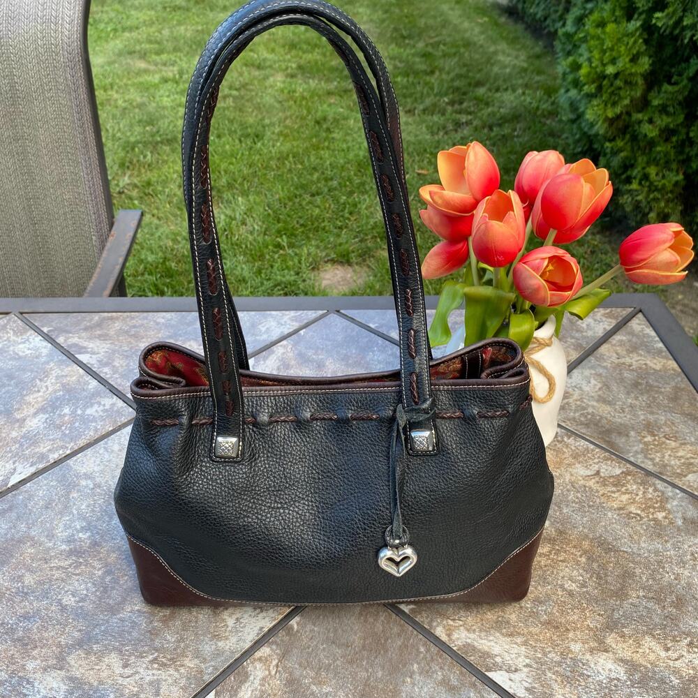 Brighton Classic Black Pebble Leather Shoulder Bag Collection C074801